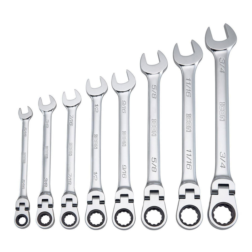 8-Piece SAE Ratcheting Combination Wrench G690376