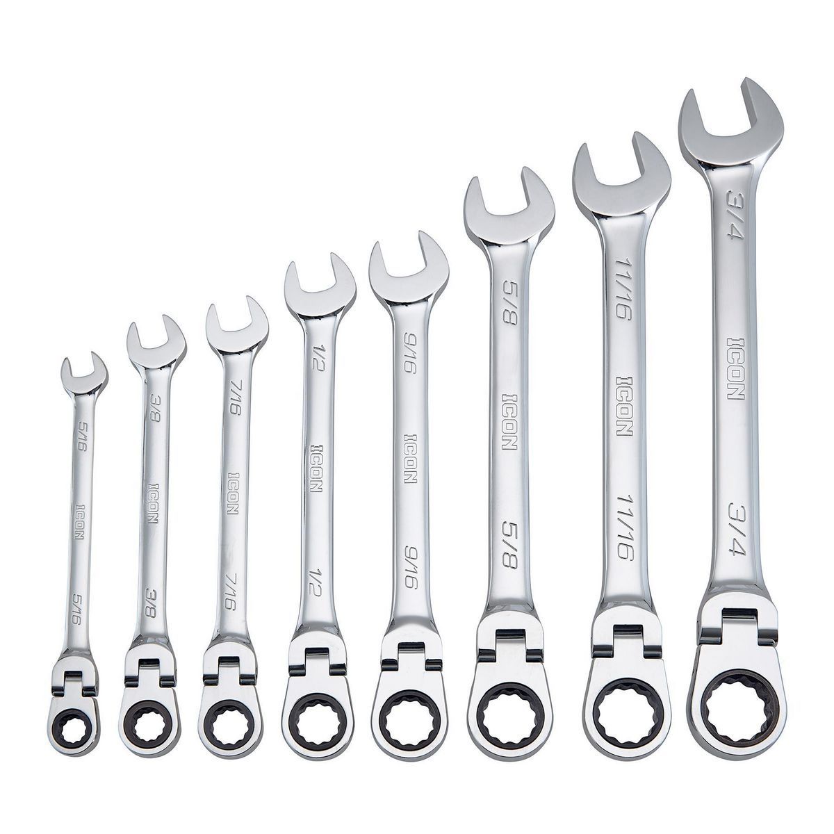 8-Piece SAE Ratcheting Combination Wrench G690376