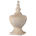 21" Beige Distressed Geometric Lidded Vase K671590