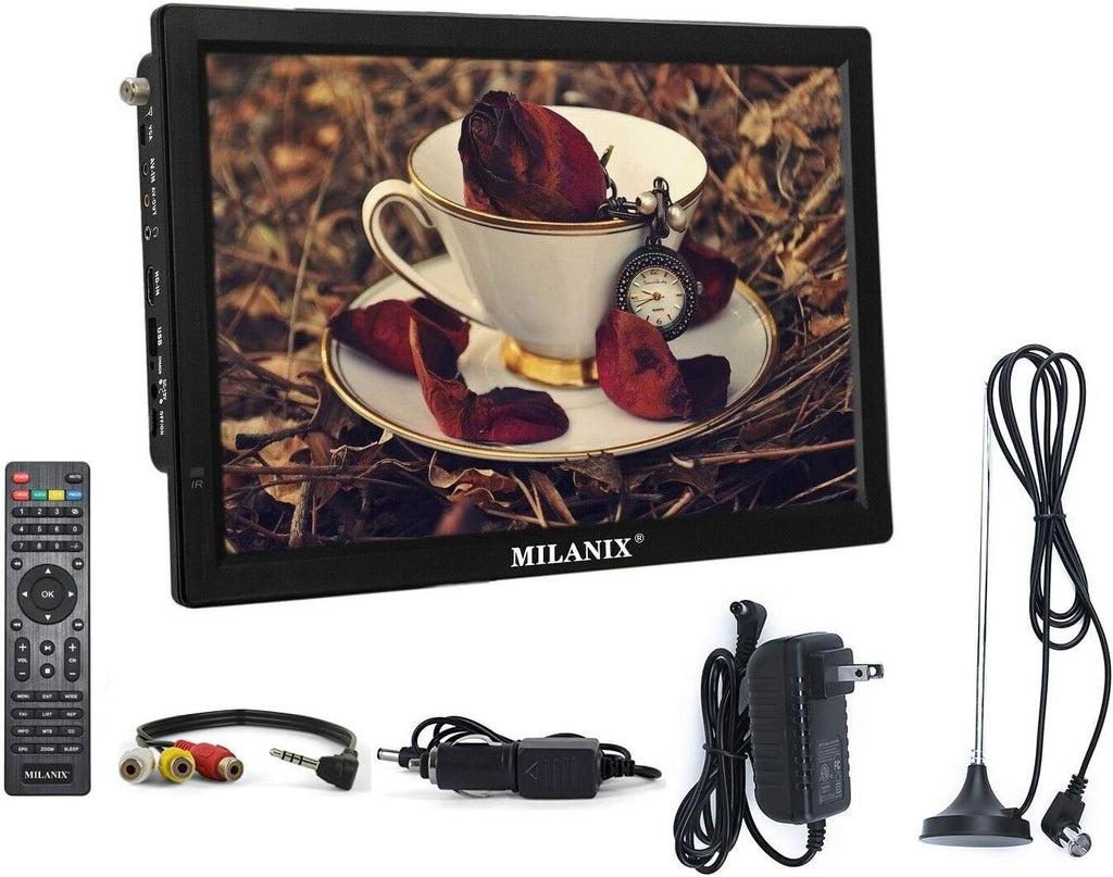 14.1 Portable Widescreen LED TV with HDMI, USB/SD Card Slot, and Remote Control Y99852