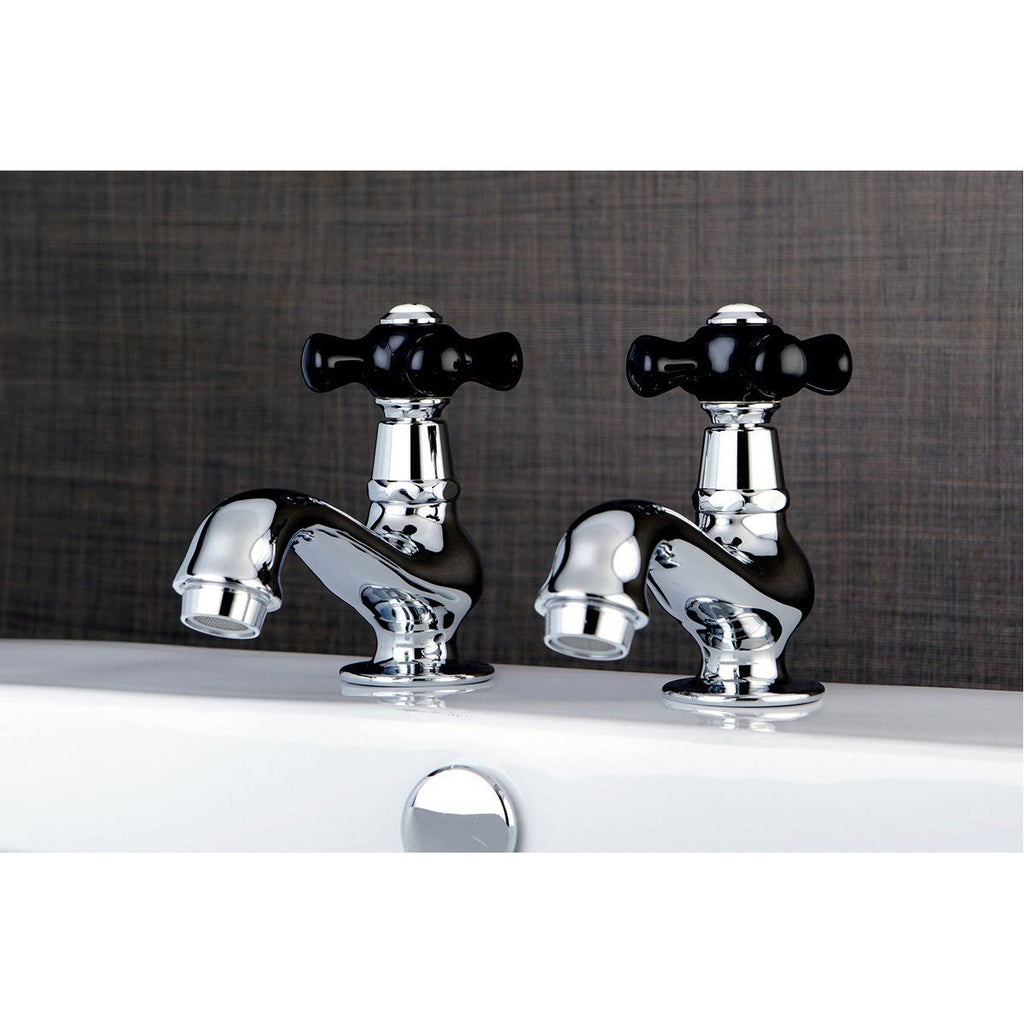 Polished Chrome Basin Tap Faucet with Cross Handle D8179