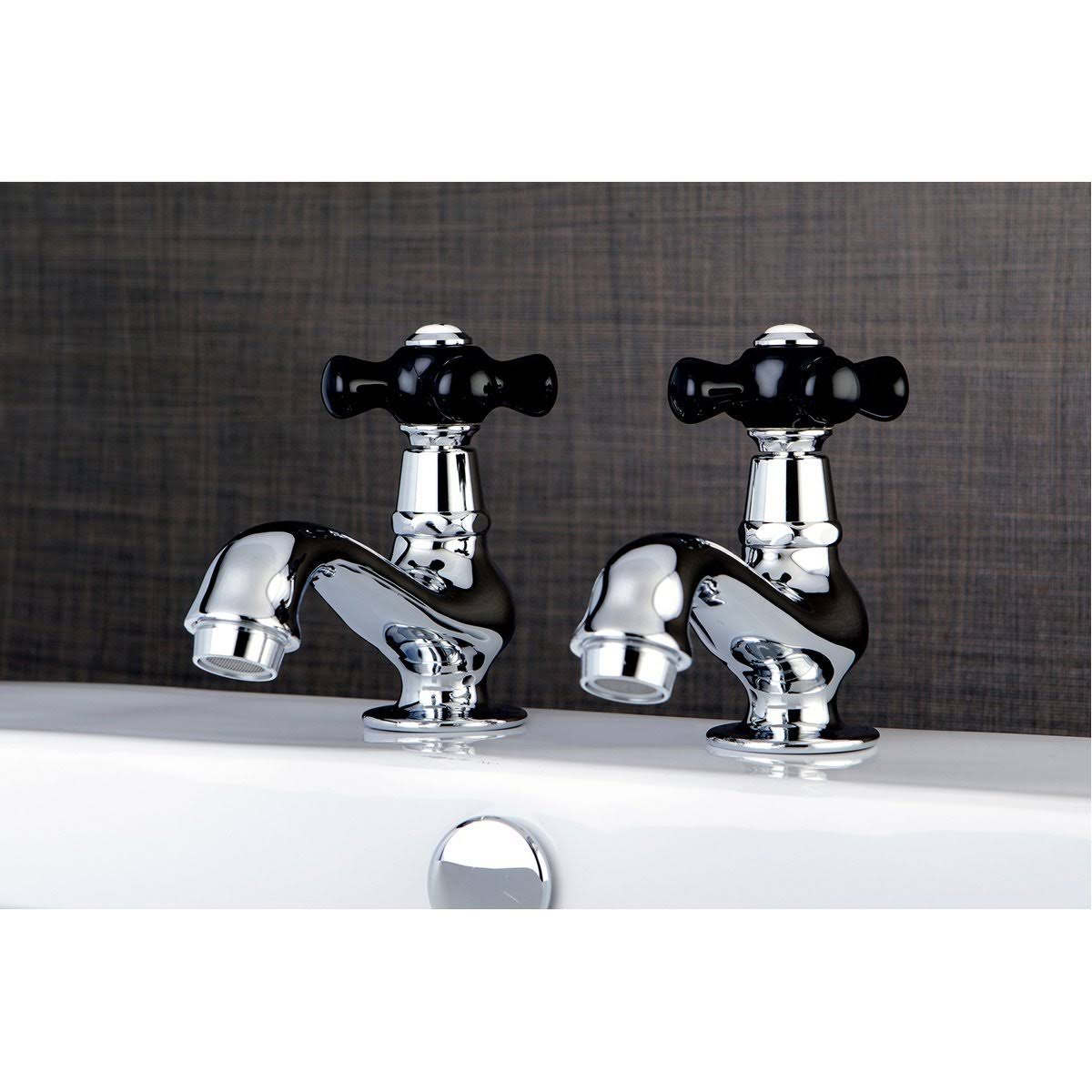 Polished Chrome Basin Tap Faucet with Cross Handle D8179
