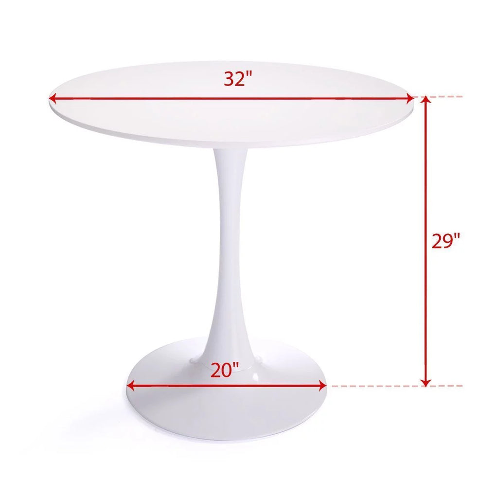 Round Pedestal Dining Table White S169