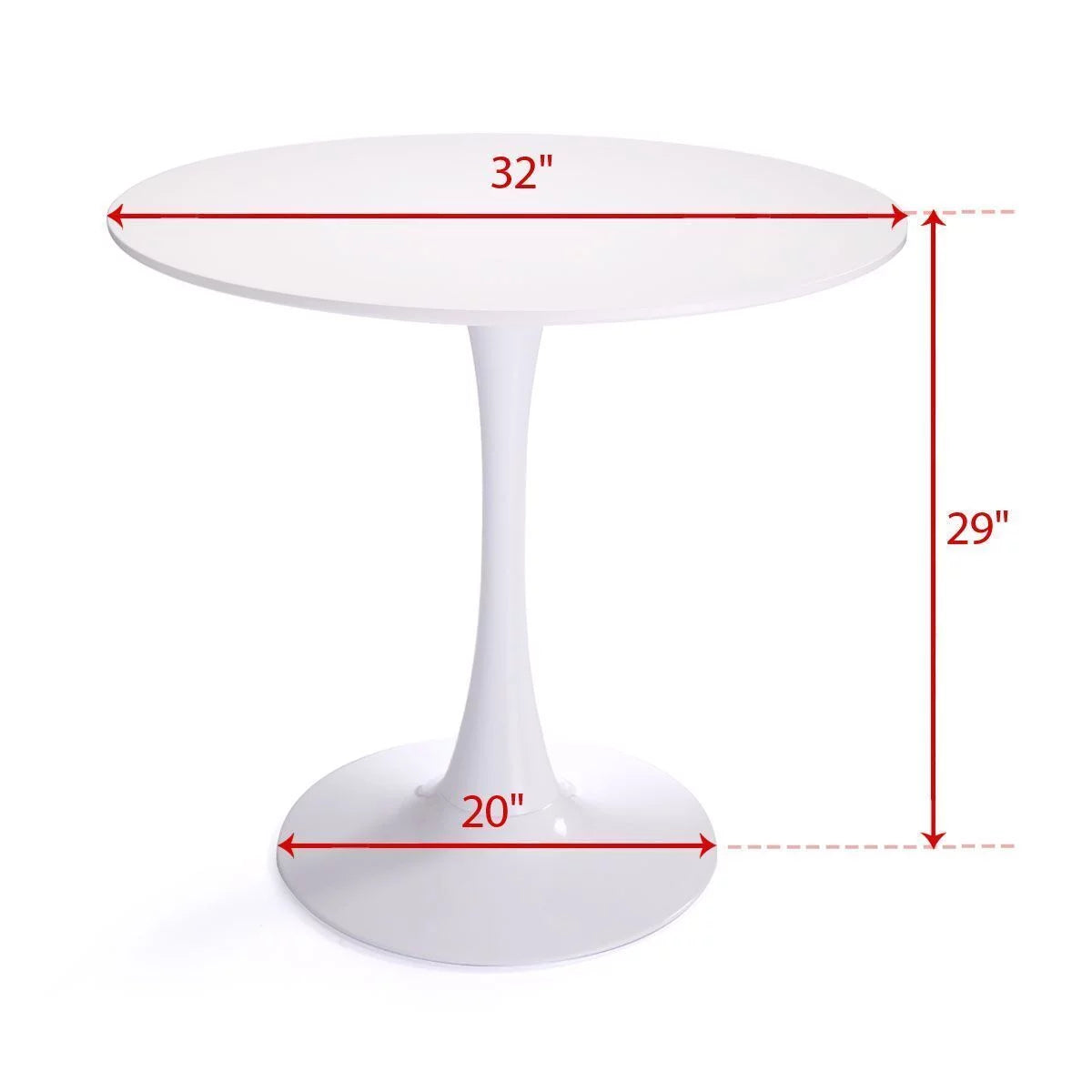 Round Pedestal Dining Table White S169