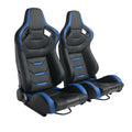 2PCS Universal PVC Leather Racing Seats with Dual Lock Sliders L687603