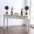 White 52-Inch Solid Wood 2-Drawer Sofa Table M5092