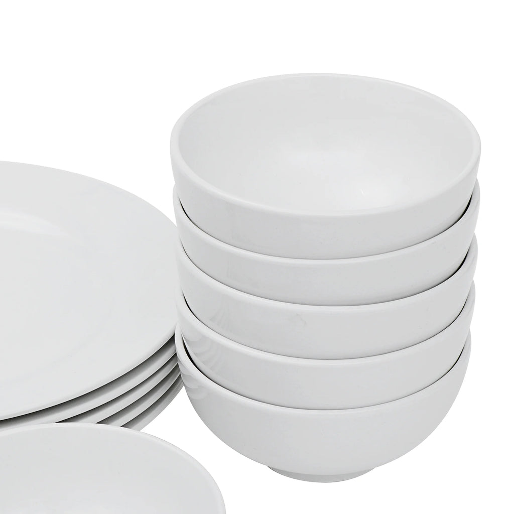 White 18 Pc Dinnerware Set for 6 R936