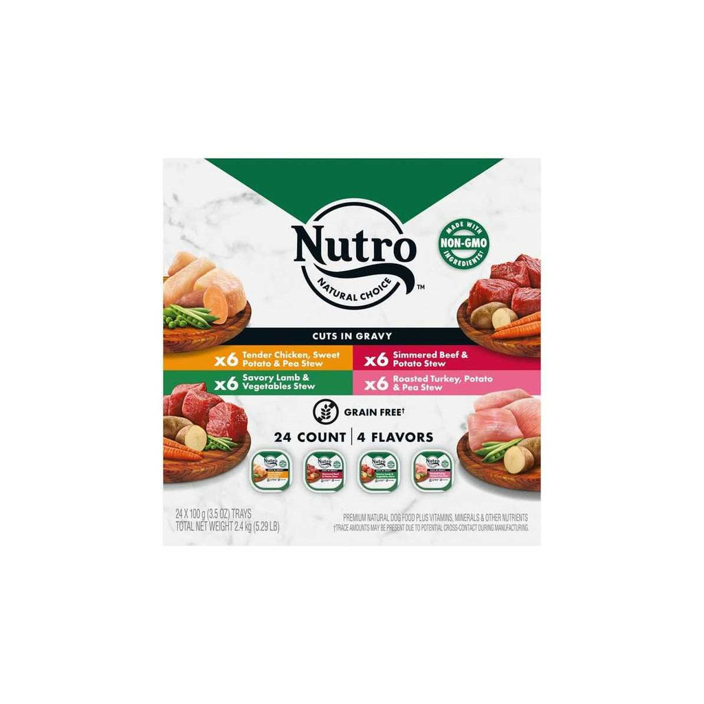 Grain Free Cuts in Gravy Beef, Lamb, Chicken and Turkey Variety Pack Adult Wet Dog Food L59238