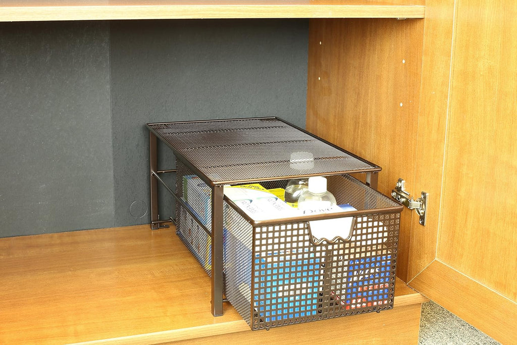 Bronze Mesh Cabinet Basket Organizer D42716