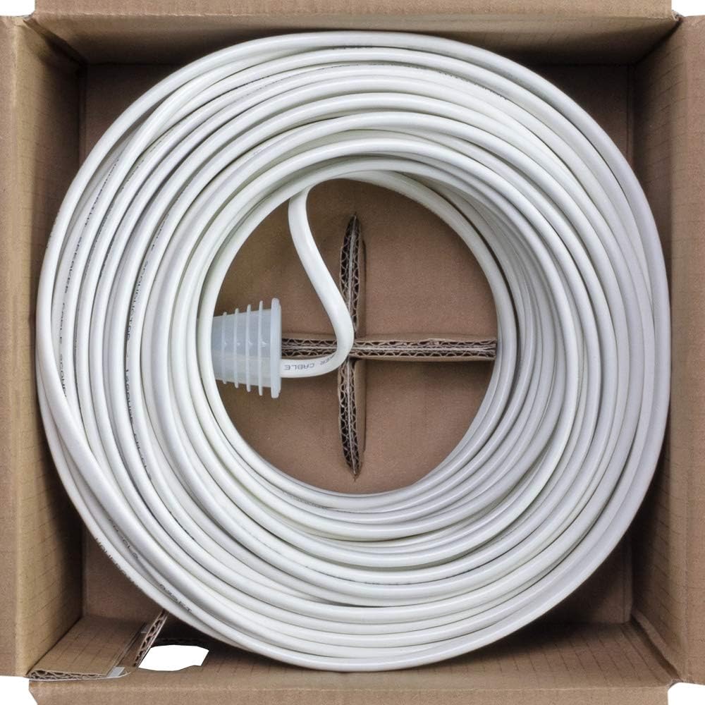 250ft 18/4 AWG 4 Conductor White Speaker Cable Q59026