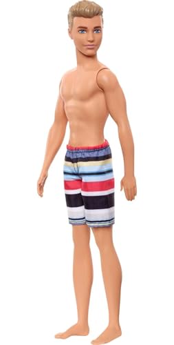Beach-Themed Striped Swimsuit Fashion Doll O489