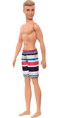 Beach-Themed Striped Swimsuit Fashion Doll O489