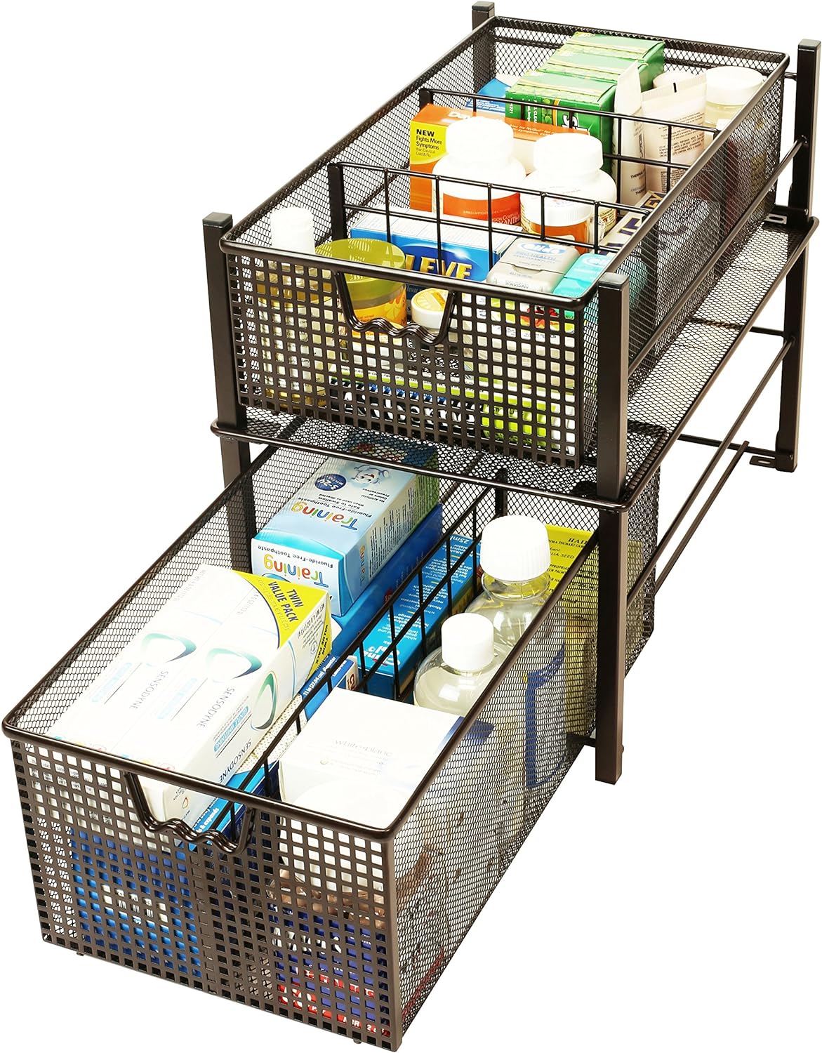 Bronze Mesh Cabinet Basket Organizer D42716