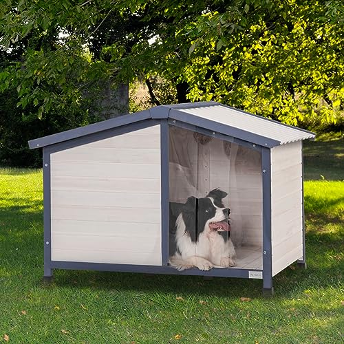White Small Dog House with PVC Roof T941