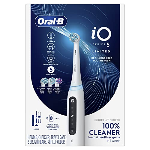 White Rechargeable Electric Toothbrush with 3 Brush Heads and Travel Case C6274
