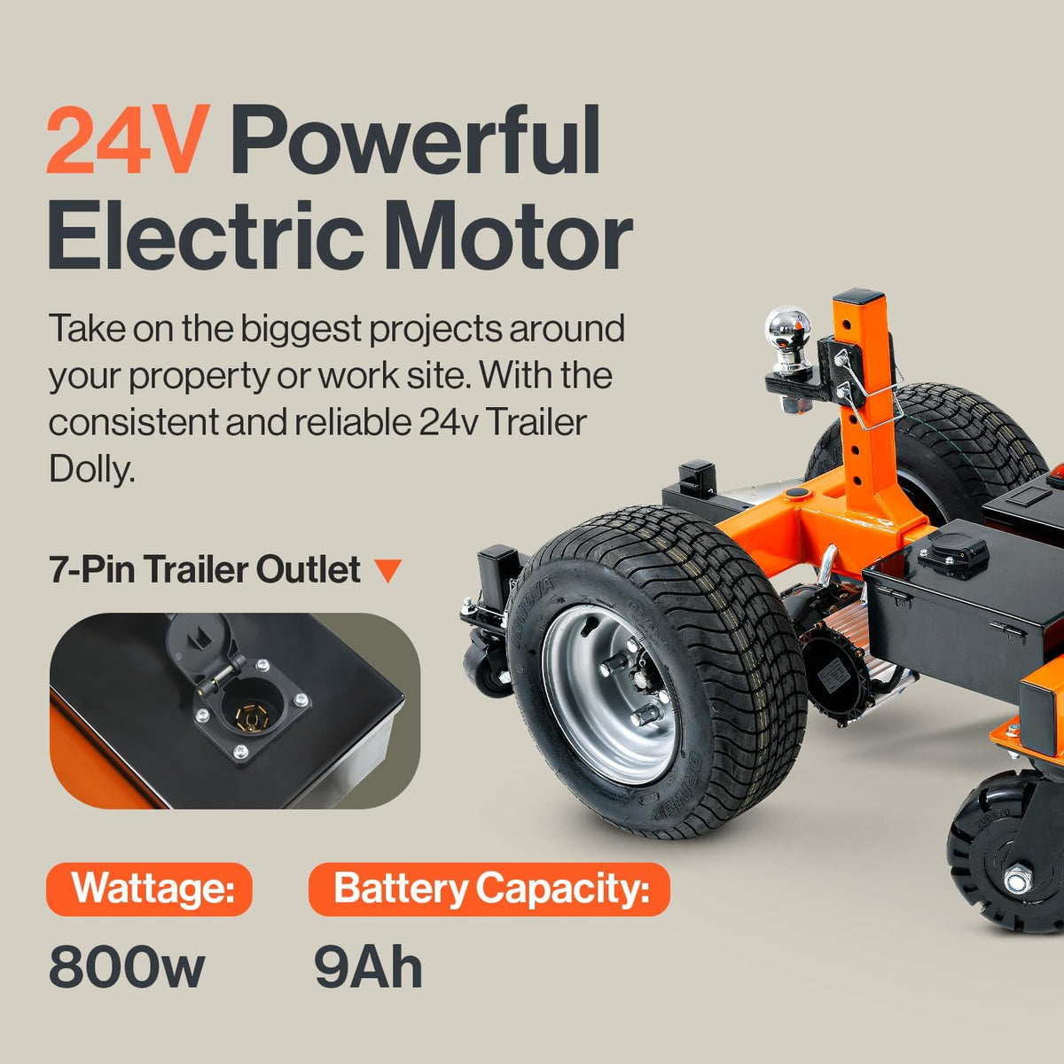 Electric Trailer Dolly 7500lbs Max Trailer Weight All-Terrain Wheels Y110