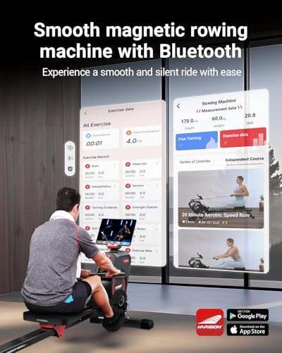 Magnetic Rowing Machine with Bluetooth, 350 LB Weight Capacity C880
