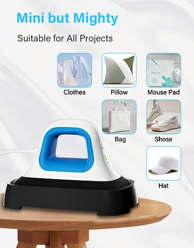 Mini Heat Press 7"x 3.8" Hand held Iron Press (Blue) G735602