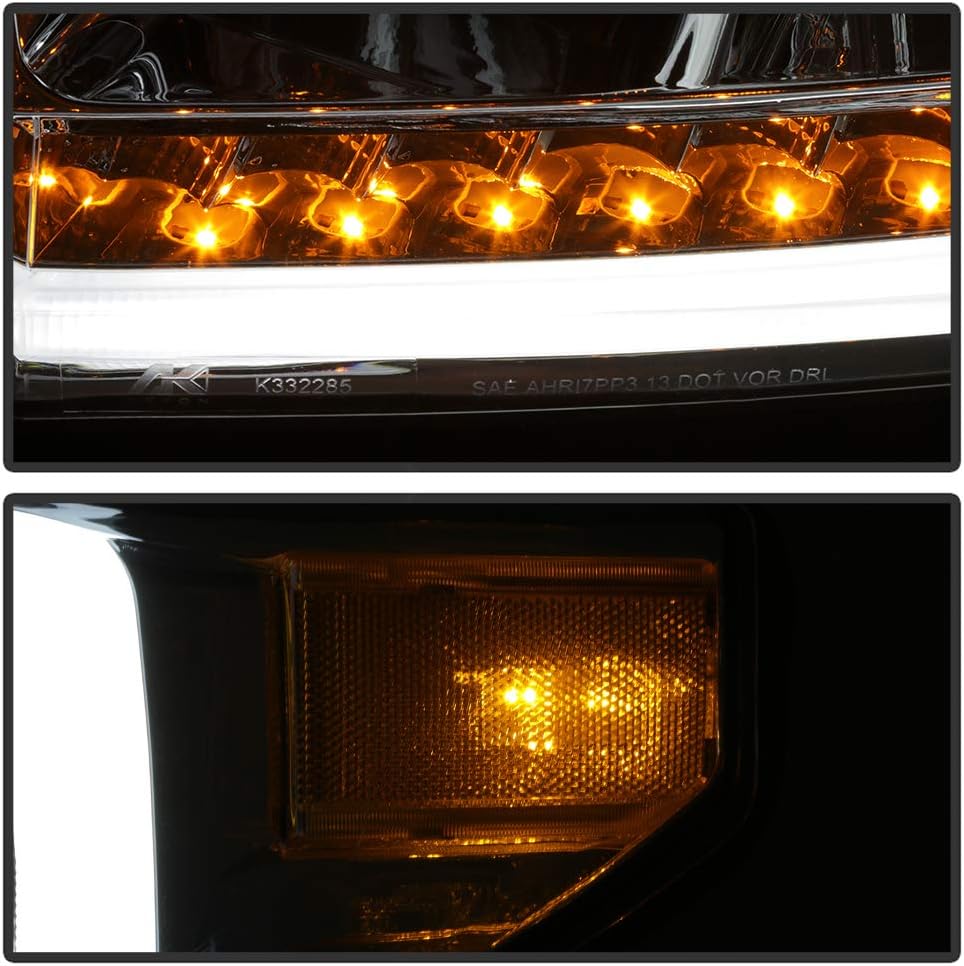 Chrome Projector Headlights Pair Driver & Passenger F86814
