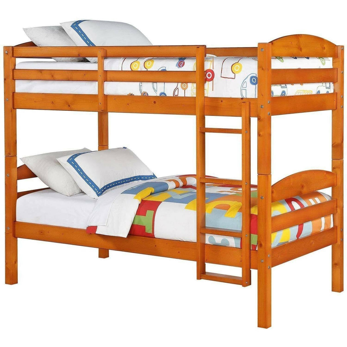 Pine Wood Twin-over-Twin Bunk Bed E9584