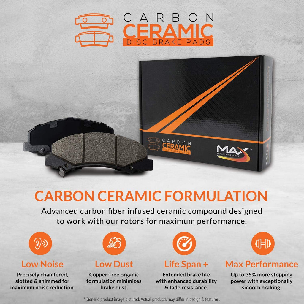 Max Brakes Premium OE Rotors with Carbon Ceramic Pads D607261