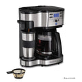 2-Way Coffee Maker, Single-Serve or 12 Cups, Glass Carafe, Black L29483