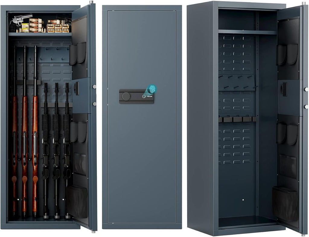 Large Gun Safe with Biometric Fingerprint Keypad Locks, 56*20*15 In S92566