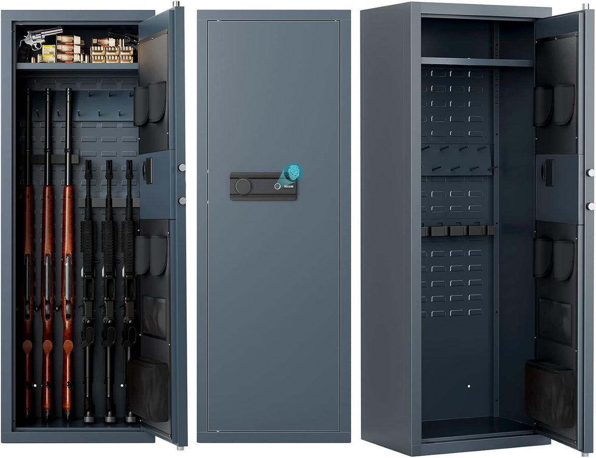 Large Gun Safe with Biometric Fingerprint Keypad Locks, 56*20*15 In S92566