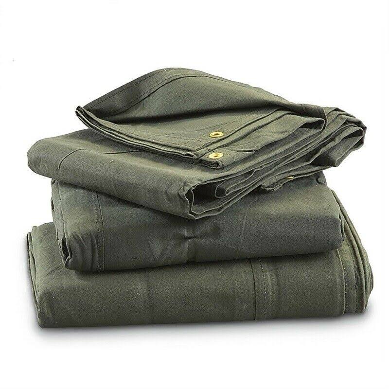 6' x 8' Heavy Duty Green Drab Canvas Tarp 12 oz W53805