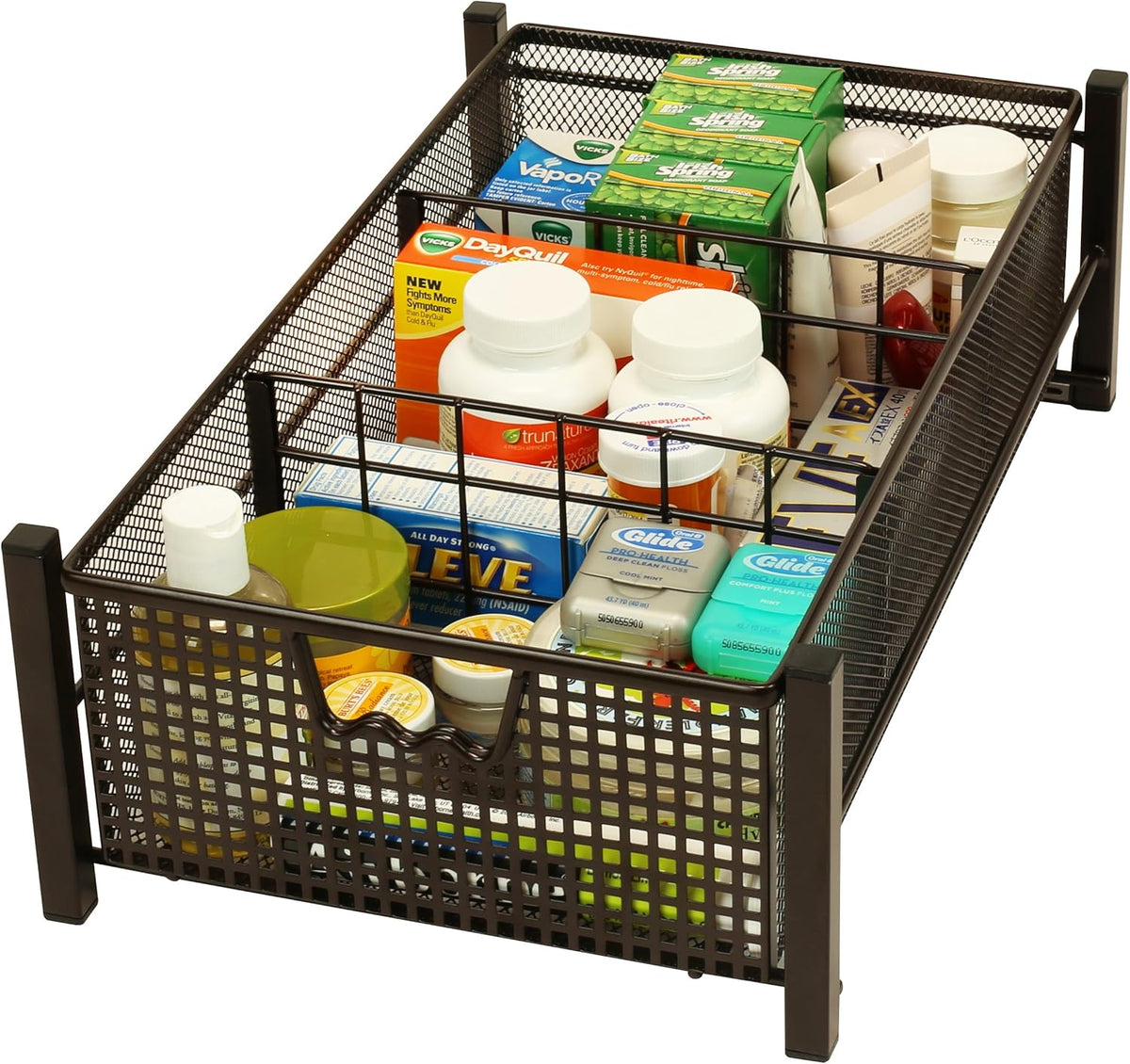 Bronze Mesh Cabinet Basket Organizer D42716