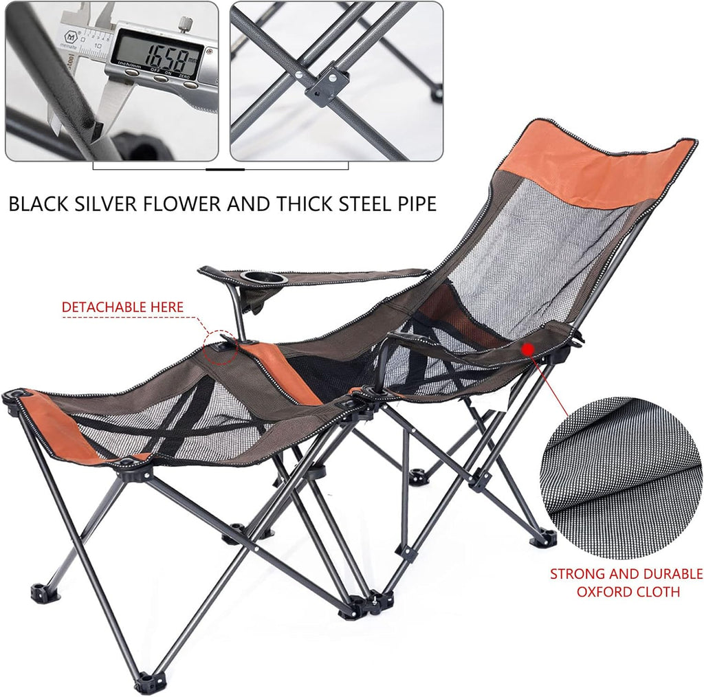 Folding Reclining Camping Chair with Footrest Z91899
