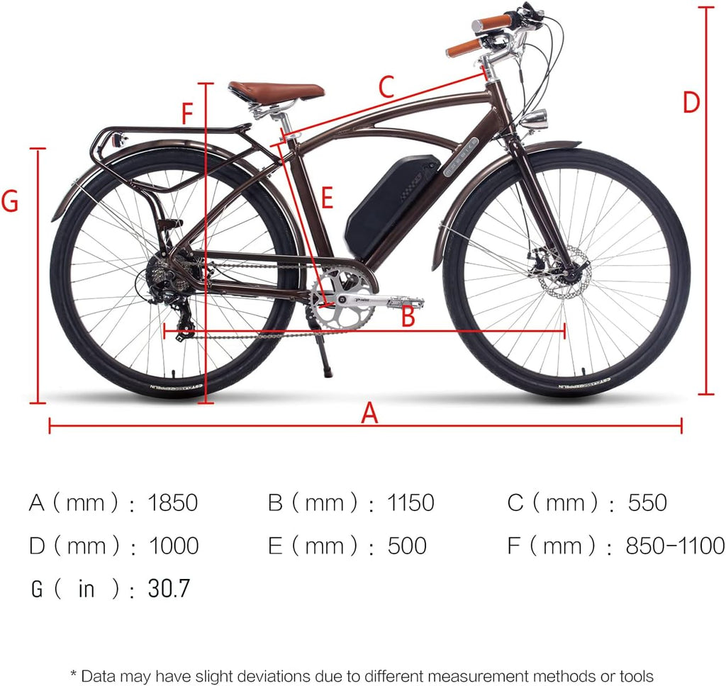 500W 28" Electric Bike with 48V 12.8AH Lithium Battery and Shimano 7 Speed Y764140