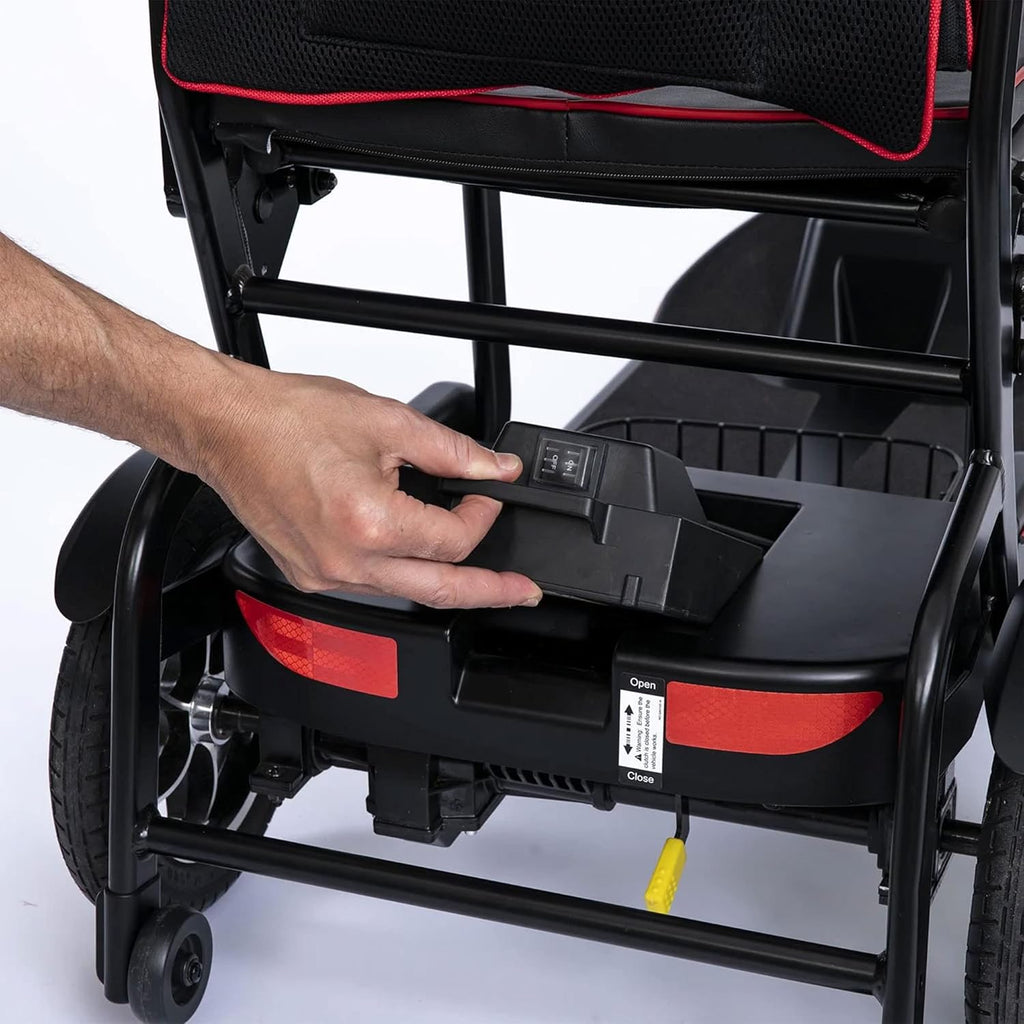 Black 4 Wheel Mobility Scooter with Arm Rests and Basket V5614
