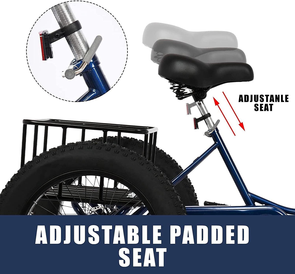 7 Speed 20" 3 Wheel Adult Tricycle with Basket I41144