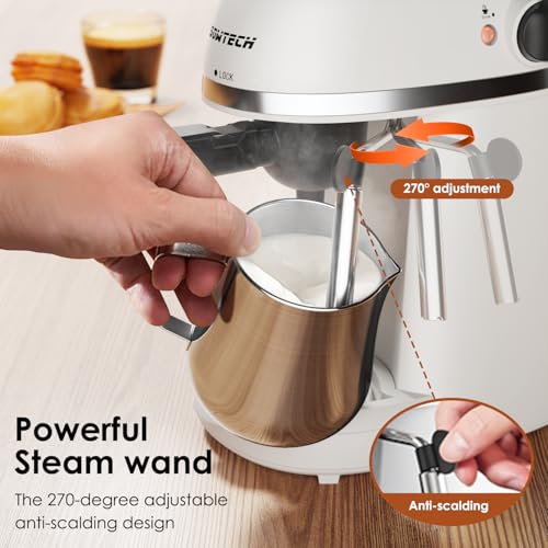 Black 3.5 Bar Espresso Cappuccino Machine with Milk Frother, 800W V83049