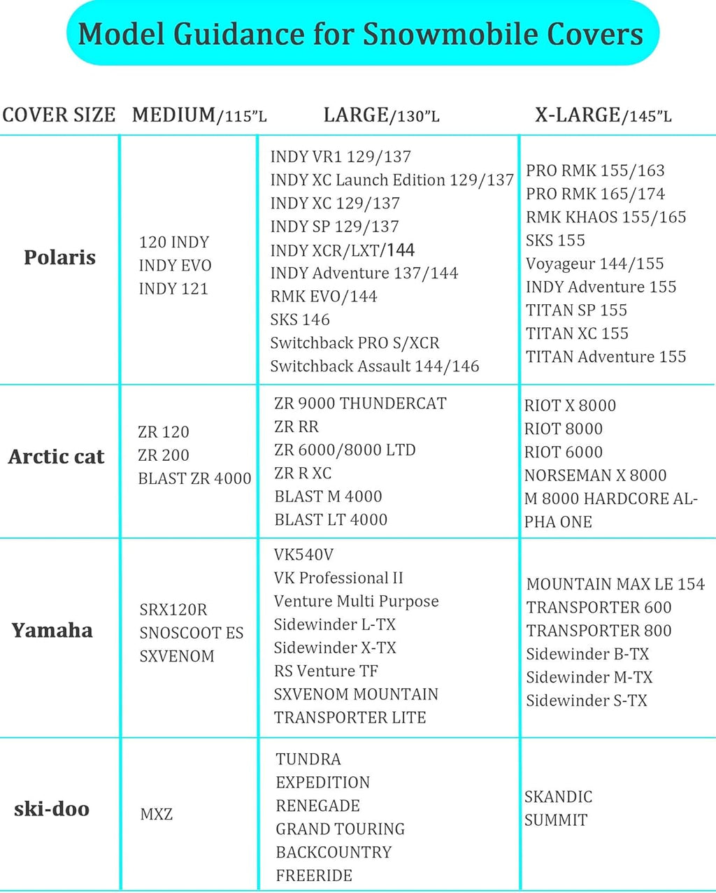 Waterproof X-Large Snowmobile Cover R1044