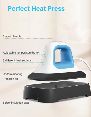 Mini Heat Press 7"x 3.8" Hand held Iron Press (Blue) G735602