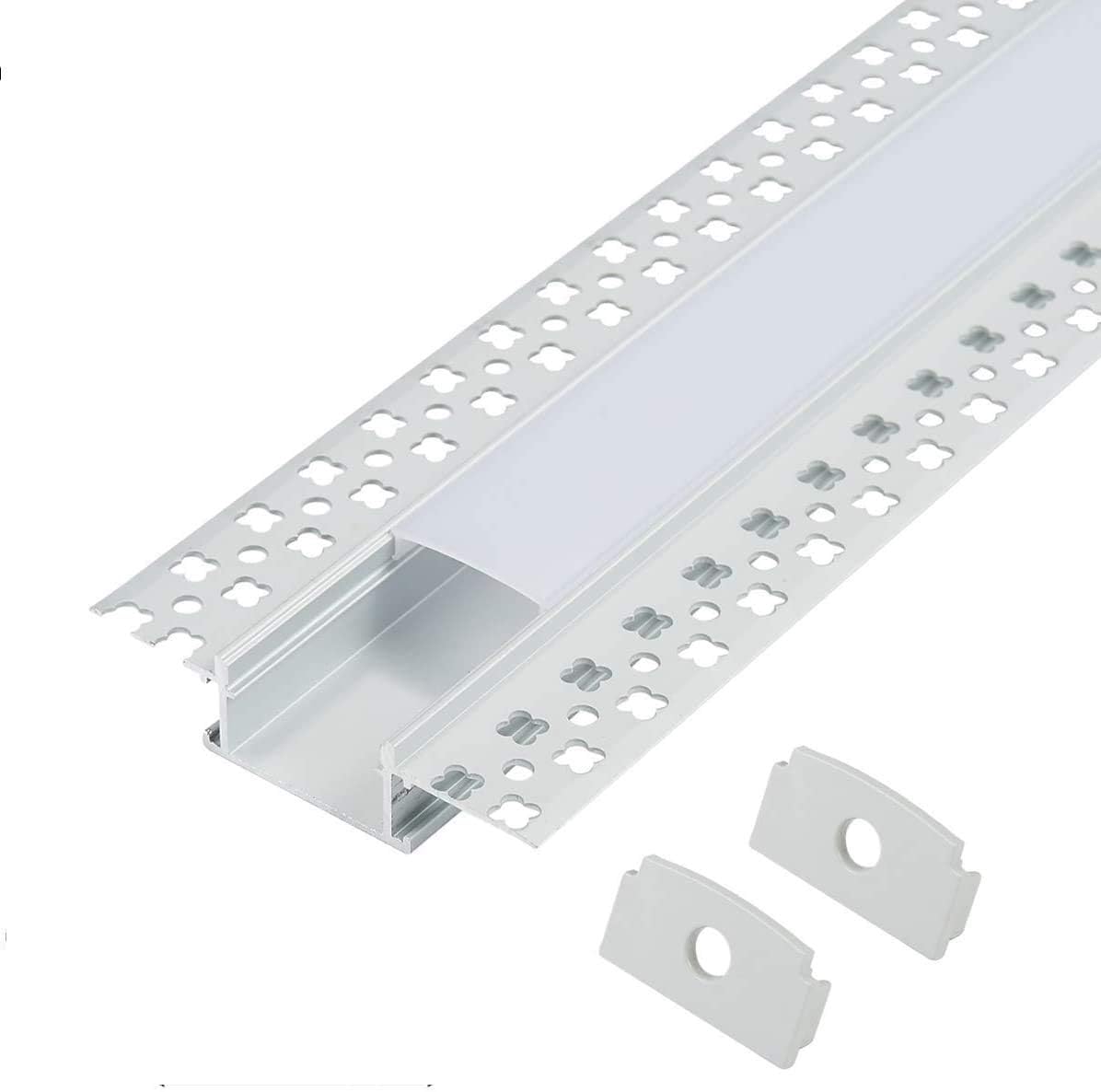5-Pack 2 Meter Recessed LED Aluminum Channel with Diffuser and End Caps L2067