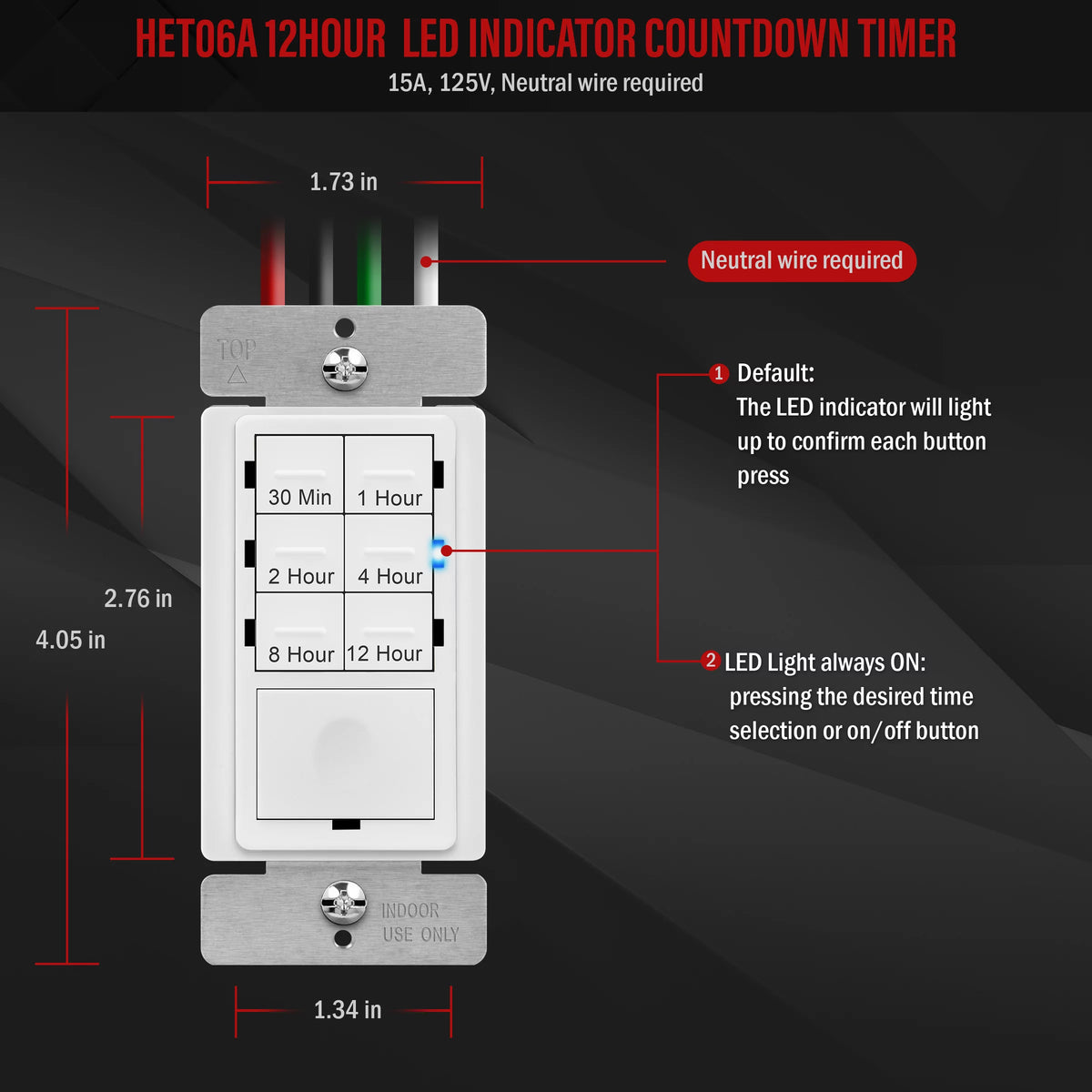 White 12 Hour Timer Switch X7090