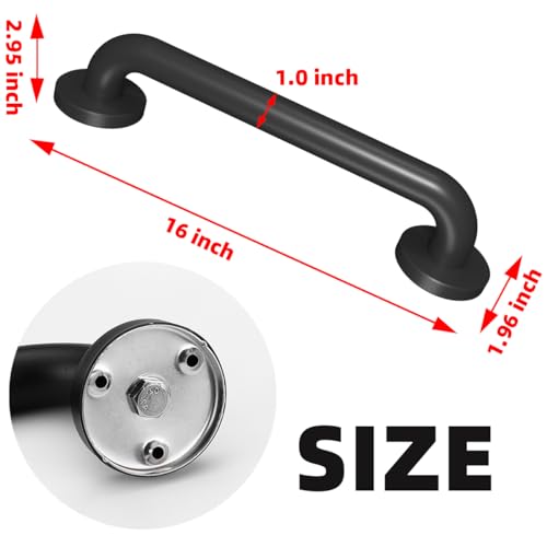 Matte Black Metal Stair Handrail 12 Inch 1 Pack Q461