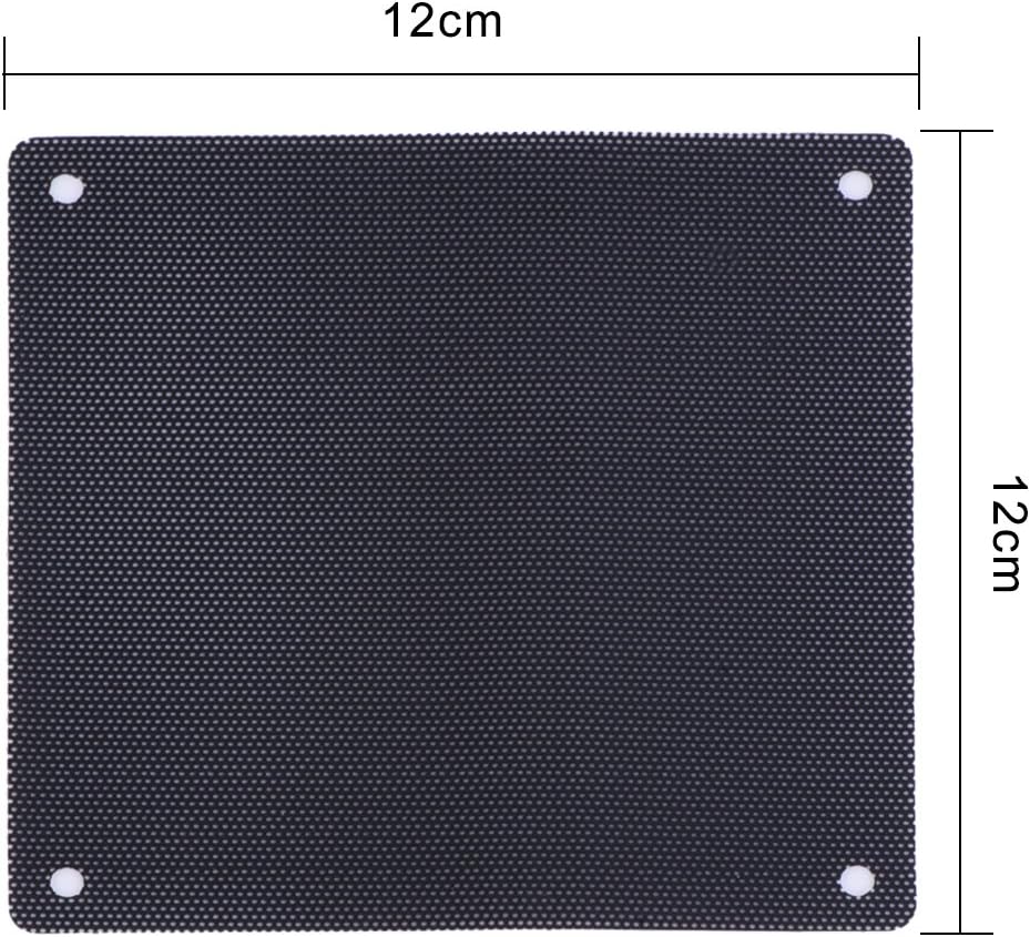 120 mm Black PVC Computer Fan Dust Filter 10 Packs U56866