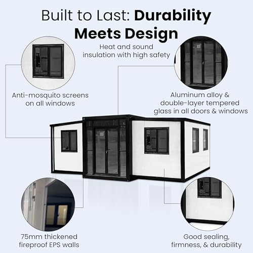 19x20ft Expandable Prefab Tiny House with Restroom F153