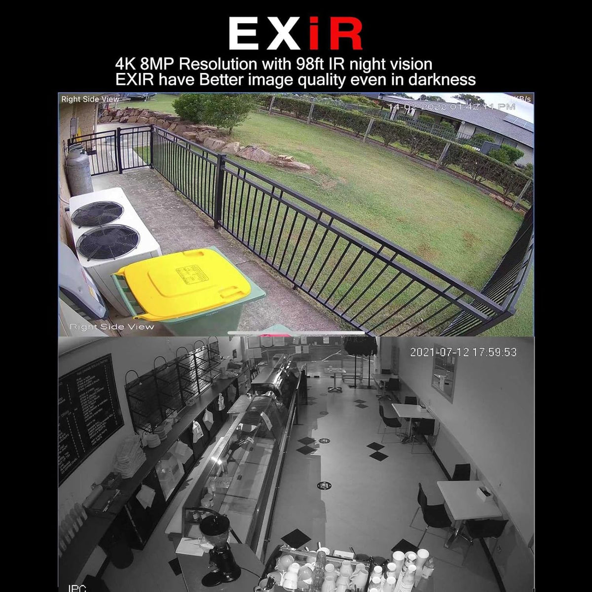 4K 8MP Outdoor PoE IP Turret Camera with Mic, 2.8mm Lens, IP67 H36378