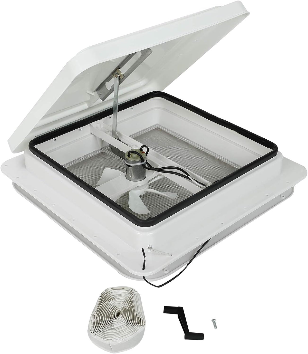 14 RV Roof Vent with 12V Fan White Lid N8554