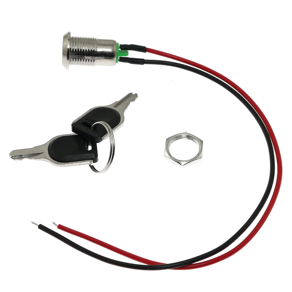 2PCS Metal Key Lock 12mm Pre Wired Rotary Self Locking Double Belt Line Two Gear V5363
