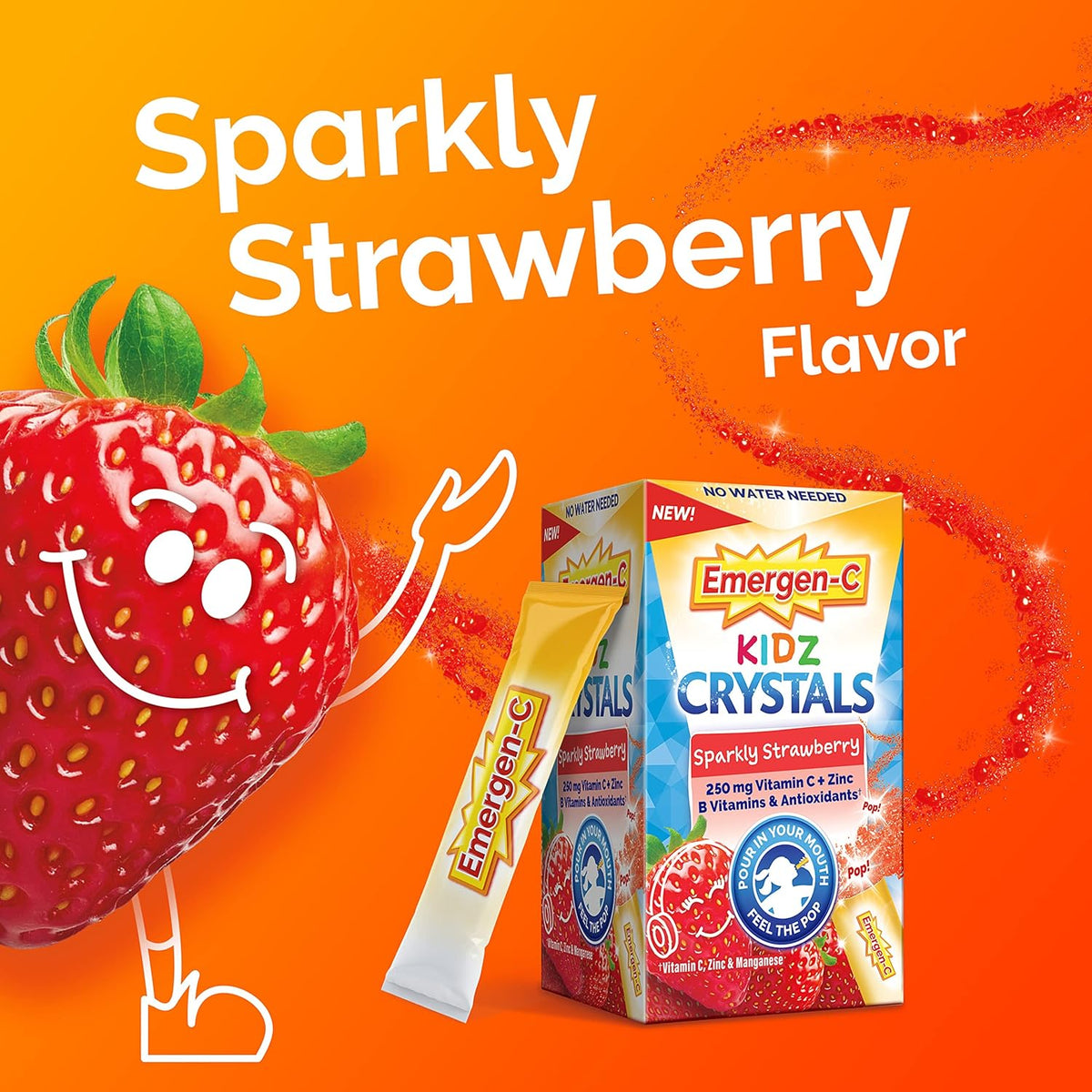 Sparkly Strawberry 28 Stick Packs Vitamin C Supplement D74704