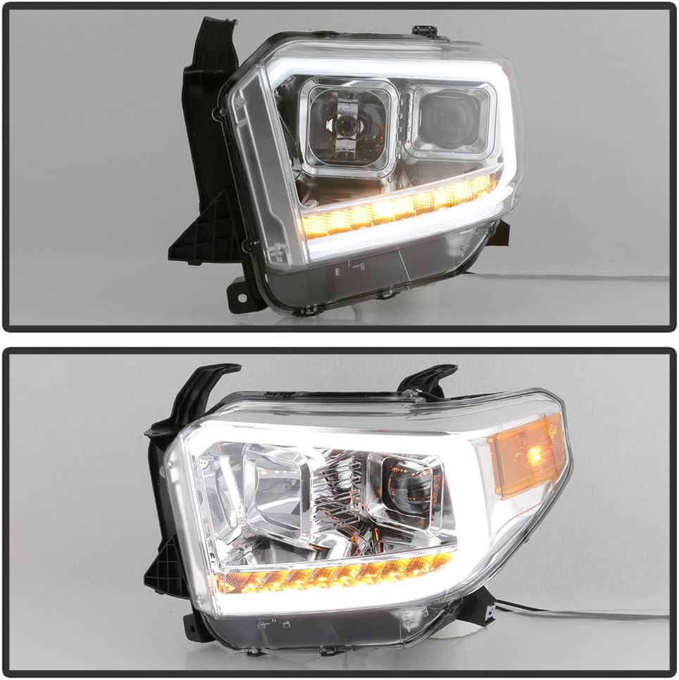Chrome Projector Headlights Pair Driver & Passenger F86814