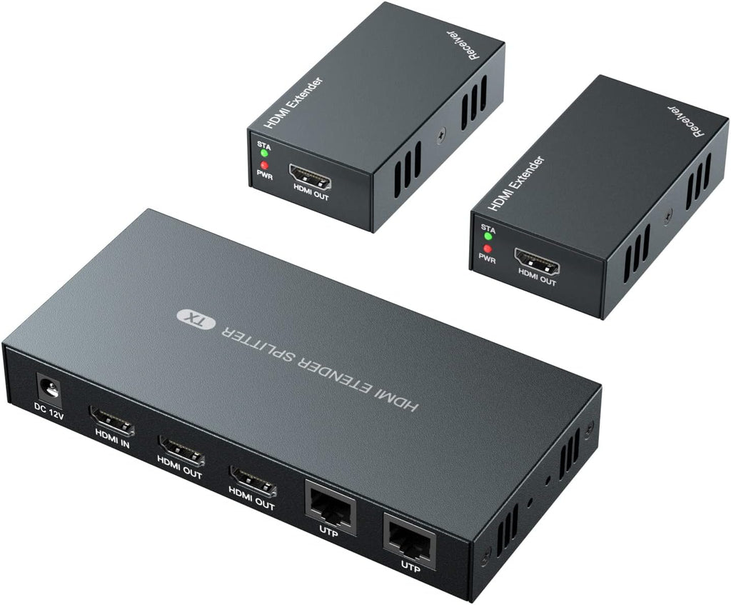 HDMI Extender Splitter 1x2 1080P@60Hz Over Cat 5E/6/7 Ethernet Cable 50m K340193
