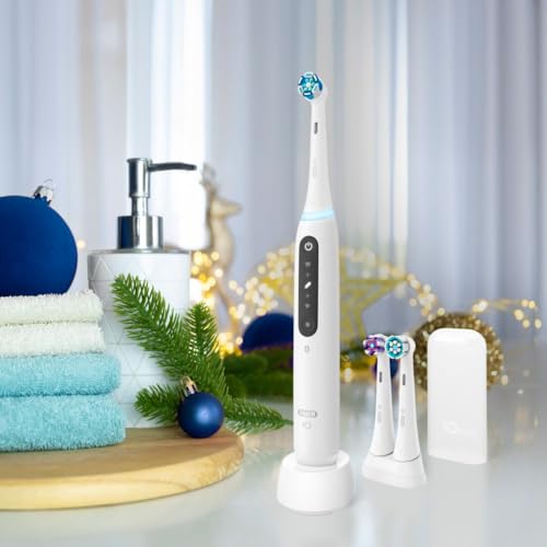 White Rechargeable Electric Toothbrush with 3 Brush Heads and Travel Case C6274