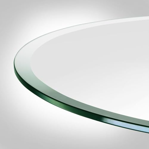 Oval Tempered Glass Table Top 1/4" Thick Beveled Edge J9355